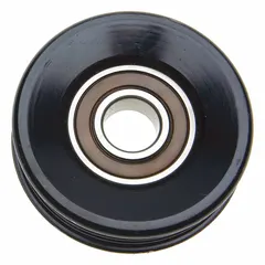This flat idler pulley from GATES is designed for light-duty vehicle accessory drive systems. It guides and tensions belts to reduce vibration and maintain alignment. Made of steel with a pulley width of 1 9/32 in and an inside diameter of 21/32 in.