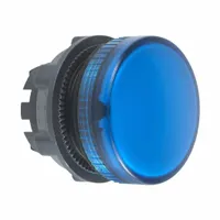 SCHNEIDER ELECTRIC Pilot Light Head: 22 mm Panel Mounting Hole Dia, Blue, Smooth, XB5 Series (MPN ZB5AV06)