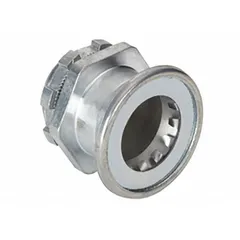 Zinc push-in conduit connector with 1/2 in trade size and 1 9/32 in overall length. Insulated type prevents current leakage. Used to connect and secure electrical conduit to junction boxes or enclosures in wiring systems.