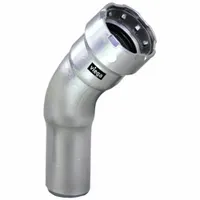 VIEGA MEGAPRESS Crimp Elbow Fitting: 1 in Pipe x 1 in Pipe Size, Press-fit x FTG, FKM (MPN 91795)