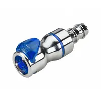 Quick Connection Coupling: Straight, 1/2 in ID Size, Cool Blue, Barbed/Quick Disconnect, Brass (MPN LQ6D17008LBLU)