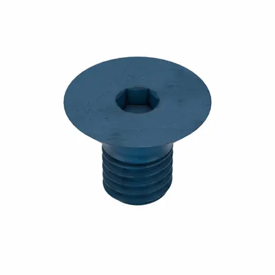 METRIC BLUE Socket Flat Head Screw: M5x0.80 Thread Size, 8 mm Lg, Flat, Blue Phosphate - Flat Head Socket Cap Screws