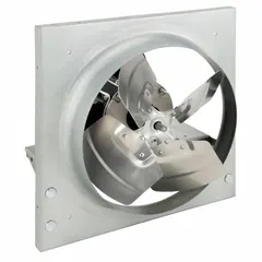 This direct-drive panel exhaust fan features a 12-inch blade driven by a 1/4 hp, single-phase motor delivering 1,589 cfm at 115/230V AC. The totally enclosed air-over motor with Class B insulation and galvanized steel frame is suited for general ventilation in industrial and commercial spaces. Supplied assembled without intake guards.
