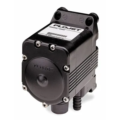 FLOJET Double Diaphragm Pump: Polypropylene Housing, 1/2 in, Barbed Connection - Polypropylene Housing Compact AODD Dispensing Pumps