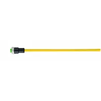 Cordset: 7/8" Female Straight x Bare Wire, 5 Pins, Yellow, TPE, 1.5 m Cable Lg, 9 A Max Current (A) (MPN 7700-A5021-U1D0150)