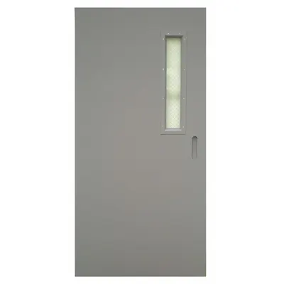 CECO Narrow Light Steel Door with Glass: Rectangle Window - Security Doors