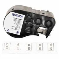 Sleeve Label: 3/4 in x 7/16 in, Polyolefin, White (Matte), For 8 AWG to 16 AWG Wire Gauge (MPN M4-250-075-342)