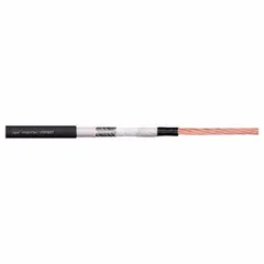 Single-conductor spindle cable with 6 AWG conductor and TPR jacket. Designed for power transmission in automated machinery and robotic applications. Suitable for fixed or flexible installations with minimum bend radius factors of 5 x OD (fixed) and 8 x OD (flexible). Sold by the foot; no ground conductor included.