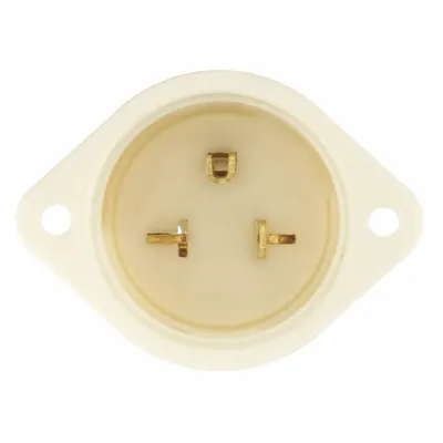 BRYANT Straight Blade Inlet: 5-20P, White, 125V AC, 20 A, 2 Pole, 3 Blade (MPN 5378) - General Purpose Inlets