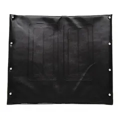 Vinyl embossed back upholstery for wheelchair replacement. Includes attaching hardware for installation. Compatible with Colson brand wheelchairs. Provides a cleanable surface for patient support.