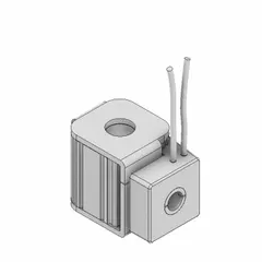 Solenoid coil for hydraulic cartridge valves, rated 24 VDC and 14 W. Equipped with dual lead wire connection for electrical integration. Used to actuate cartridge valves in hydraulic systems for on/off control in fluid power applications.