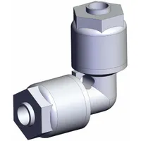 The SMC LQ1E21 is a PFA compression x compression tube fitting for connecting 6 mm OD tubing to 4 mm OD tubing. It is part of the LQ1 series and complies with RoHS_6 and RoHS_10 standards. This fitting is used in high-purity fluid systems requiring leak-free connections
