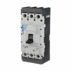 Molded case circuit breaker from the Power Defense PD Series, rated 350 A with a maximum interrupting rating of 65kA at 480V AC. Features fixed instantaneous trip, ABC phase connection, and line/load lug terminals. Suitable for overcurrent protection in industrial power distribution systems such as motor control centers, switchboards, and panelboards.