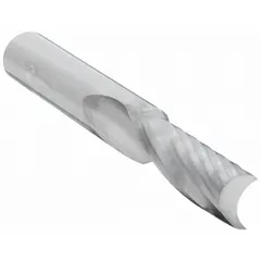 Solid carbide spiral O-flute upcut router bit designed for routing soft plastics. The 1/4" cut diameter and 1-1/4" length of cut provide efficient chip evacuation and smooth edges. Commonly used in plastic fabrication, signage, and CNC machining applications.