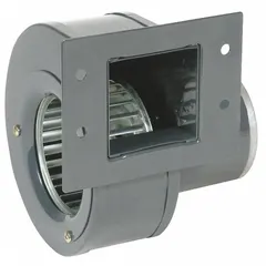 OEM replacement direct-drive blower with 3 3/4 in wheel diameter, delivering 119 cfm at 1/30 hp. Operates on 230V AC, single-phase power with an open motor housing and clockwise rotation. Suitable for ventilation, cooling, and air movement in industrial equipment requiring a compact, open-motor blower.