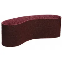This SCOTCH-BRITE SC-BS surface-conditioning belt measures 4 inches wide by 60 inches long. It features aluminum oxide abrasive in medium grade with a scrim backing. Designed for use on all metals, it is suitable for deburring, blending, and finishing operations in machining, fabrication, and maintenance applications