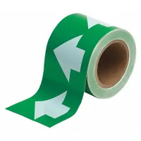 Pipe Marking Tape: Green, White, 4 in Wd, 90 ft Roll Lg, Vinyl, 4 in Roll Wd, 1,080 in Lg (MPN 91290)