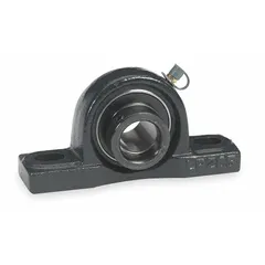 This pillow block ball bearing features a cast iron housing with an eccentric collar for secure shaft locking. Designed for inch-system applications, it has a 1 13/16 in shaft height and accommodates a 1/2 in mounting bolt. Suitable for supporting rotating shafts in conveyors, fans, and material handling equipment.
