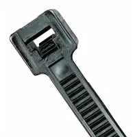 Cable Tie: 6 1/2 in Nominal Lg, 1 1/2 in Nominal Max. Bundle Dia., 0.1 in Wd, Black, 100 PK