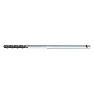 OSG Ball End Mill: Carbide, Diamond Coated, 4 Flute, 1/8" Mill Dia, 3/4" LOC - Pencil-Neck Carbide Ball End Mills for Graphite & Carbon Fiber