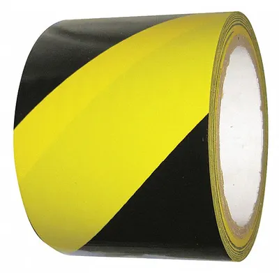 CONDOR Floor Marking Tape: Gen Purpose, Striped, Black/Yellow, 3 in x 54 ft - General Purpose Floor Marking Tape