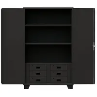 JAMCO Storage Cabinet: 60 in x 24 in x 78 in, Swing Handle & Padlock Hasp, 14 ga Panel Thick, Legs (MPN HG260BL)