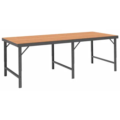 DURHAM MFG Work Table: Adj Ht, Hardboard, 120 in x 36 1/4 in - Engineered Wood-Top Worktables