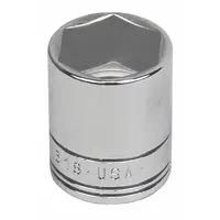 SK PROFESSIONAL TOOLS Socket: Metric, 3/8 in Drive Size, 18 mm Socket Size, 6-Point, Std, Chrome (MPN 318s)