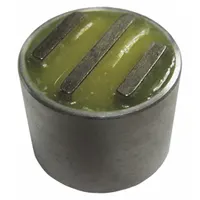 Round encased ceramic magnet with 3-pole design, 0.5 in thickness, 5/8 in outside diameter, and 4.8 lbf max pull force. Used for holding, lifting, or positioning ferrous parts in industrial assembly, fixturing, and material handling applications