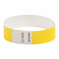 Security Wristband: No Legend, 10 in Overall Lg, 3/4 in Overall Wd, Tyvek®, Yellow, 100 PK (MPN BAU 85070)