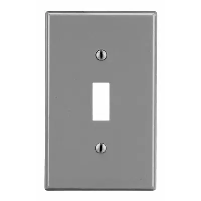 HUBBELL Wall Plate: Toggle, 1 Gang, Gray - General Purpose Wall Plates