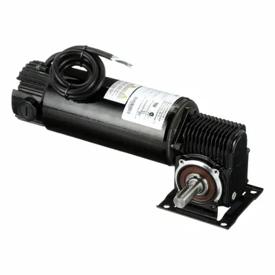 Dayton Gearmotor: Right Angle, 90V DC, TENV, 60 RPM, 120 in-lb Max Torque, 30:1 - Right Angle DC Gearmotors