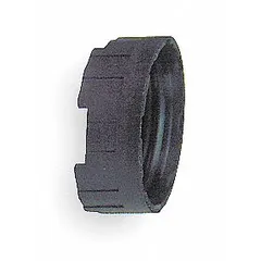 Black fixing nut (ring nut) for securing pilot lights into a 16 mm panel mounting hole. Used with Series XB6 pilot lights in control panel installations. Provides firm, vibration-resistant fit for the pilot light assembly.