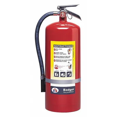 BADGER Fire Extinguisher: 20 lb Extinguisher Capacity, 6A:120B:C - Class ABC Fire Extinguishers