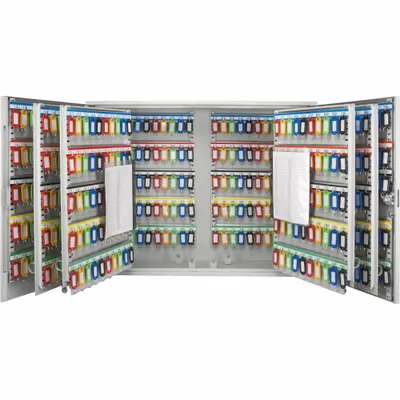 BARSKA Key Cabinet: 600 Key Capacity, Single Key Lock, Steel, Gray, 22 in Ht, 28 3/4 in Wd - Key Cabinets with Key Lock