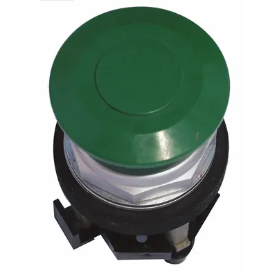 EATON Mushroom Head Push Button: Green, 30 mm Mounting Size, Non-Metallic - Mushroom-Head Push-Button Operators