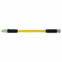 Cordset: M8 Male Straight X M8 Female Straight, 3 Pins, Yellow, PVC, 10 m Cable Lg, 24 AWG Wire Size (MPN 7000-88001-0101000)