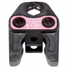Steel press jaw accessory for crimping 1-3/8 in copper pipe. Compatible with MaxiPro press tools and standard tool types. Used in plumbing, HVAC, and industrial piping applications.