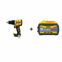 DEWALT Cordless Hammer Drill Kit: 20V DC, Compact, 1/2 in Chuck, 1/4 in Concrete Capacity, 2 Speeds (MPN DCD805B/DCB609)