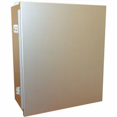 This HAMMOND stainless steel enclosure measures 14 x 12 x 6 inches and includes an inner panel. It features clamp closure and is rated NEMA 12/13/3R/4/4X, suitable for protecting electrical controls, terminals, and instruments in indoor or outdoor environments where dust, water, and corrosion resistance are required.