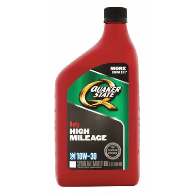 QUAKER STATE Engine Oil: Synthetic Blend, 1 qt Size, Bottle, 10W-30 - Gasoline Engine Oil