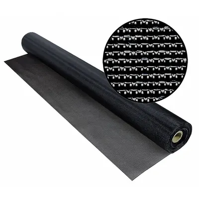PHIFER Replacement Screen: Polyester, Black, 23 x 17 Mesh Size, 4 ft Wd - Polyester Door and Window Screen