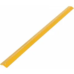 This aluminum cable and hose ramp measures 48 inches long, 7/16 inches high, and is rated for 2,500 lb per axle. The yellow ramp protects cables and hoses from damage caused by vehicle traffic in industrial facilities, warehouses, and job sites.