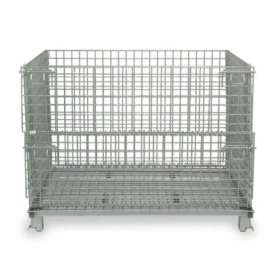 NASHVILLE WIRE Collapsible Bulk Container: 5 cu ft, 20 in x 32 in x 21 in, Lid Not Included - Collapsible Wire Bulk Containers