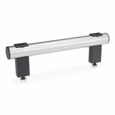 JW WINCO Pull Handle: Threaded Holes, Front-Mount, 19.69 in Mounting Hole Center to Center - Load-Rated Straight-Leg Tubular Pull Handles