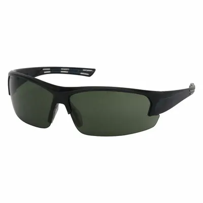 PIP Safety Glasses: Green Lens, Half-Frame, FogLess 3Sixty, Dark Blue Frame - Padded Comfort-Fit Safety Glasses