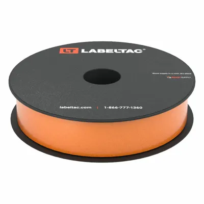 CREATIVE SAFETY SUPPLY LabelTac Pro Model Reflective Supply: 1 in x 75 ft, Vinyl, Orange (Gloss) - LabelTac Thermal Transfer Continuous Label Rolls