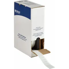This precut label roll consists of polyester labels with permanent adhesive in a gray matte finish. Each label measures 1 in x 1/2 in. Designed for use with the M610 printer series, these labels are suited for industrial asset tagging and identification applications.