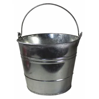 FUNNEL KING Steel Bucket: Steel, 12 qt Capacity, 11 1/2 in Overall Dia, 10 in Overall Ht - Oil Drain Basins