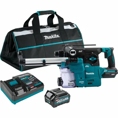 MAKITA GRH08M1W Cordless Rotary Hammer Kit, SDS-Plus, 3 1/8 in Max, 4.0 Ah - Makita Cordless Rotary Hammers